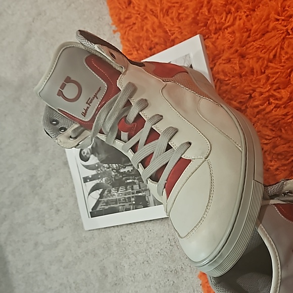 Ferragamo men sneakers! Gray/burgundy 11D - Picture 2 of 6